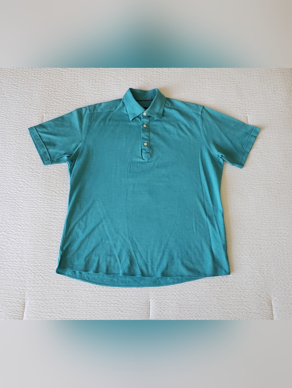 NWOT! ETON Men's Non-Tuck Cotton Stretchy Polo Shirt (L) Turquoise